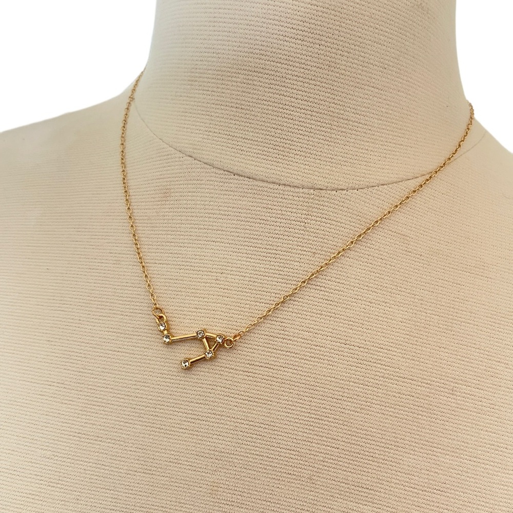 New Libra Gold Zodiac Necklace 14kt gold plated dainty